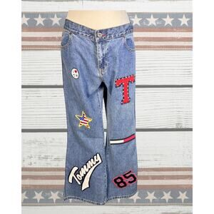 Vintage 2001 Tommy Jeans Wide Flare Low Rise Baggy Hip Hop Logo Patch Jeans 
13